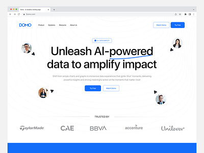 AI Analytics landing page ai analytics ai powered platform artificial intelligence business intelligence data platform data visualization hero section design landing page design saas saas landing page uxui design web design