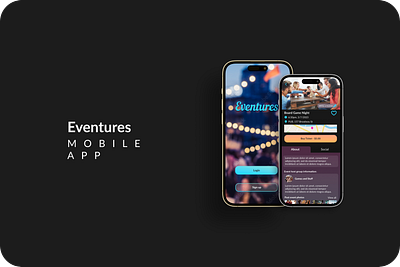 Eventures - Gamifying the Online Event Experience app design brand design branding design events events app figma illustration mobile app networking social ui user research ux