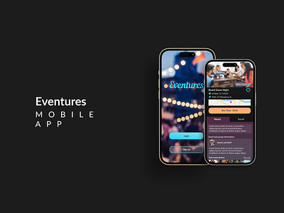 Eventures - Gamifying the Online Event Experience app design brand design branding design events events app figma illustration mobile app networking social ui user research ux