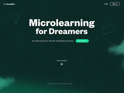 CloudMind - Landing page website figma green landing page ui website