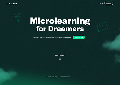 CloudMind - Landing page website figma green landing page ui website