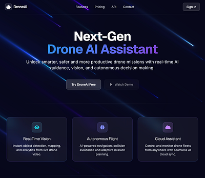 Landing Page for Drone AI Assistant landing page