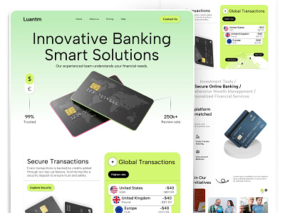 Finance Landing Page antdesk bank banking banking app banking web digital banking efatuix finance finance landing page finance ui finance web financial fintech fintech app fintech design homepage landing page money web design