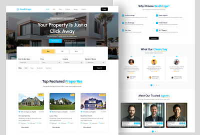 Modern Real Estate Website & Mobile UI booking branding listing logo property real estate real estate website realestate landingpage rent sell ui uiux userinterface webdesign website