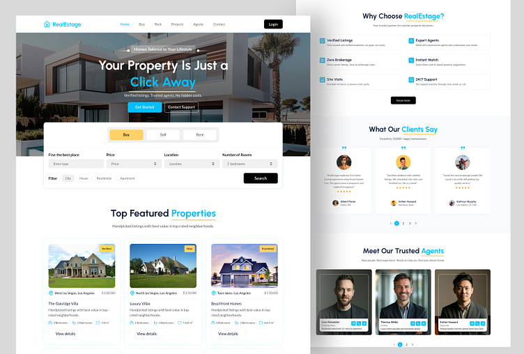Modern Real Estate Website & Mobile UI by Keyur Payghode ๏ธ on Dribbble