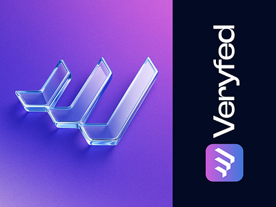 Veryfed Logo Design 3d logo arrow brand identity branding checkmark design dynamic fintech graphic design growth icon logo logotype modern logo monogram progress saas task mangement