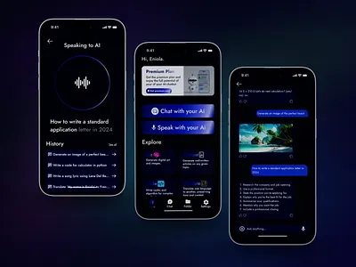 AI Chatbot ai clean ui dark theme design daily dribbleshots figma madewithfigma nigerian designers nowavailable ui