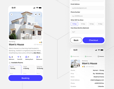 Kosan - Booking Room For Stay app booking checkout design graphic design kosan mobile pay stay typography ui ux