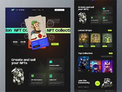 NFT Marketplace Website Design binance blockchain crypto defi design interface landing page minimal nft nft marketplace nft website nftart token ui uidesign uiux web web 3.0 web design website