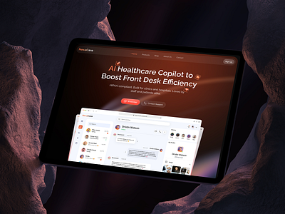 NexaCare - AI Healthcare Landing Page Design | Orbix Studio ai consultation dark ui design doctor health healthcare healthcare ai interaction design landing page medical online doctor orbix studio personalized health responsive technology ui ux web design website