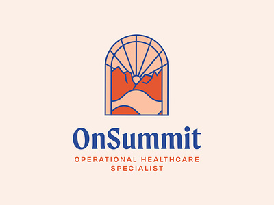 OnSummit Logo branding colorful colorful branding design graphic design healthcare modern modern logo mountain logo mountains