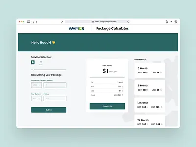 UI/UX Design | WHMOS Package calculator branding design graphic design package calculator ui uiux design user interface ux vector