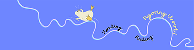 Floating, Flailing, Figuring it out! graphic design illustration