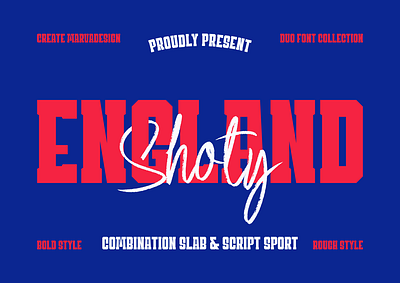 England Shoty Font american branding brush classic england font fonts geometric heading headline lettering poster rough script slab sport title typeface typography varsity