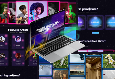 GrandMuse Landing Page (Practice #2) cosmic dark galaxy landing page music space stars ui design