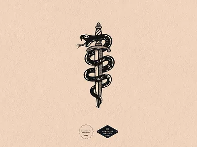 Snakes & Daggers 2d branding crosshatch design graphic design happy illustration illustrator logo procreate retro texture vintage