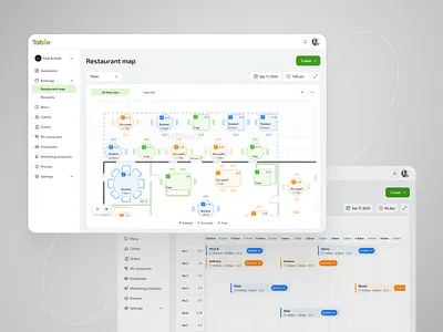 Table: Interactive Table Management System admin booking cafe delivery app floor map food food delivery orders pos product restaurant restaurant admin table table booking table manage table reservation ui