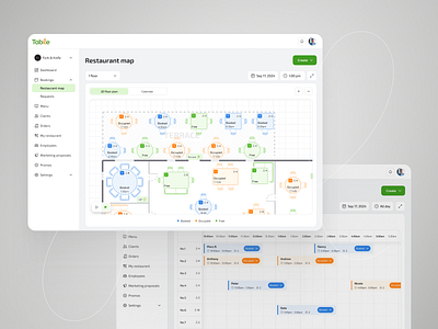 Table: Interactive Table Management System admin booking cafe delivery app floor map food food delivery orders pos product restaurant restaurant admin table table booking table manage table reservation ui