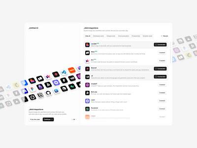 Add integrations — Untitled UI create account integrations onboarding sign up signup ui design user flow user interface