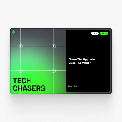 Tech Chasers hero section branding hero section landing page uiux design web design webdesign
