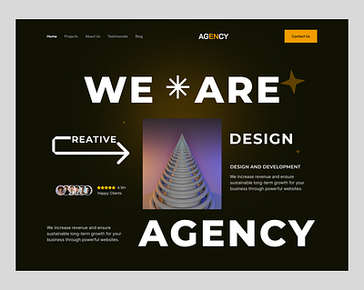 Creative Agency Landing Page agency agency design agency landing page agency ui design agency website business website company website creative agency creative studio dark theme design agency designer agency digital agency modern agency studio web design