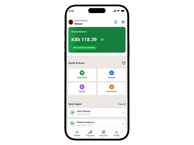 Mpesa_App Home Page Redesign design mobile ui ui