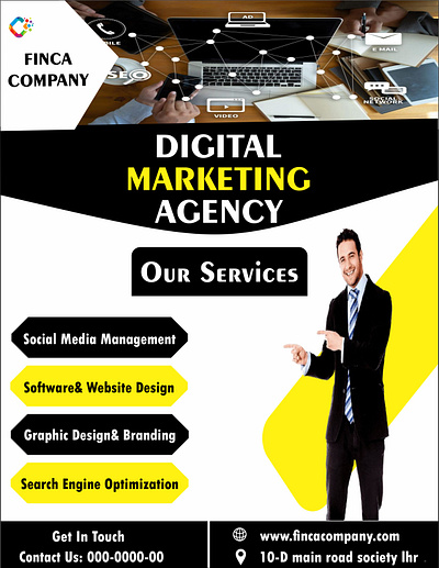 Flyer Design For Digital Marketing advertising design business flyer digital marketing flyer flyer design graphic design modern flyer print design professional flyer