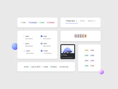 Component salad 🥗 avatar bento checkbox controls radio button tabs tag tags toggle tooltip