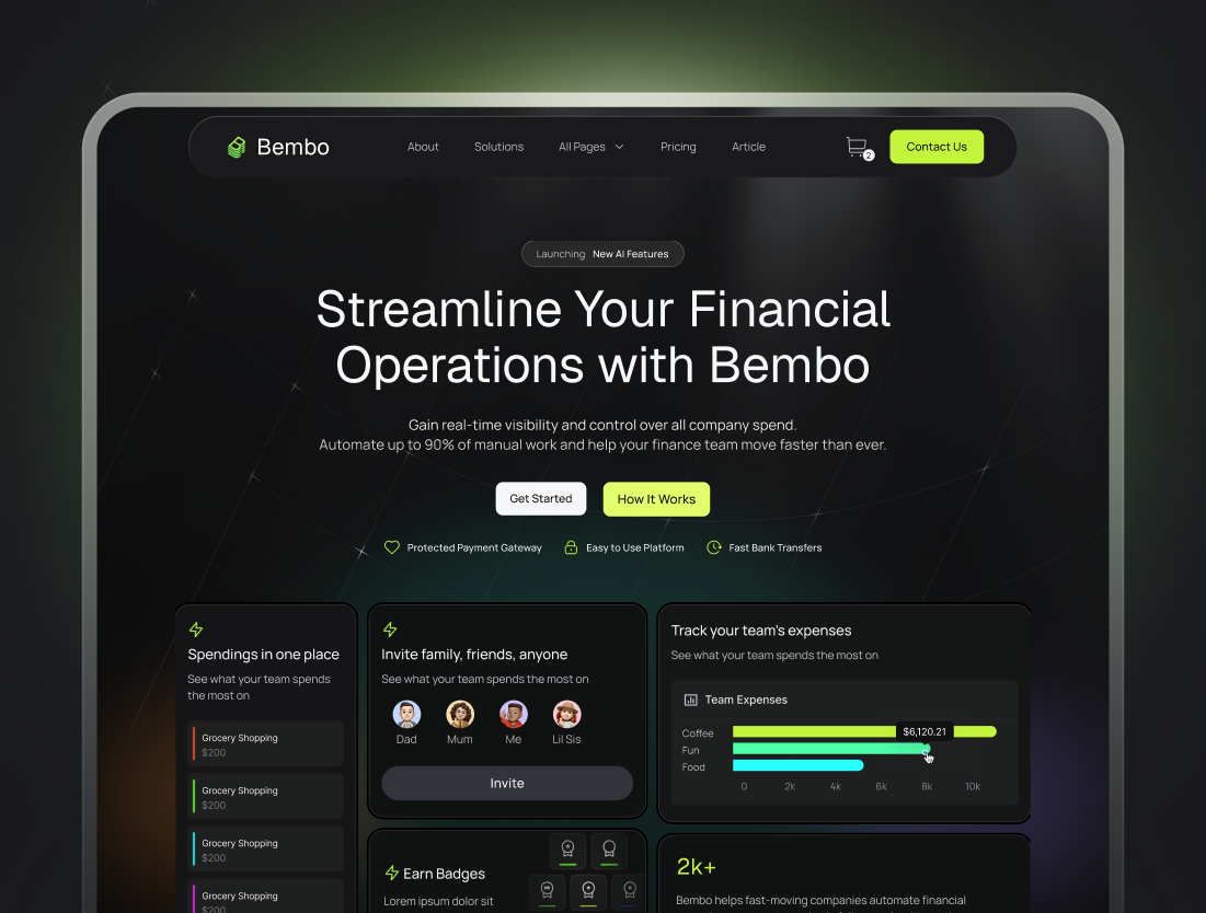 Bembo - UI Exploration for Financial Teams adobe photoshop adobe xd app design branding figma graphic design ui ux web design