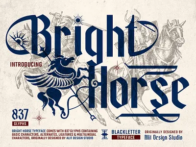 Bright Horse Typeface blackletter design font fonts letteing typeface
