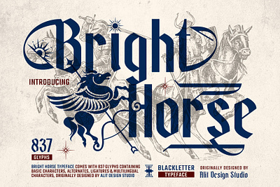 Bright Horse Typeface blackletter design font fonts letteing typeface