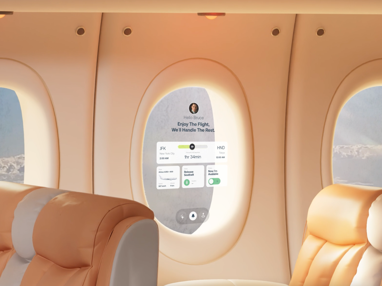 Smart Glass Windows Concept 3d airplane animation app design jet motion graphics plane product design ui ux