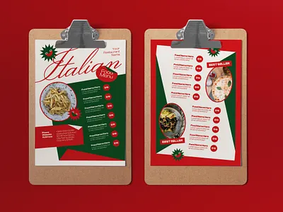 Red Modern Scrapbooking Italian Food Menu fnb graphicook italian cuisine list price restaurant