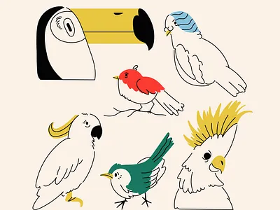 Pink Doodle Animal Doodles Full Illustration environment graphicook