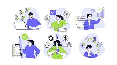 Productivity Work Illustrations character concept deadline flat graphic design illustration job management office people person productivity scene success time vector web work