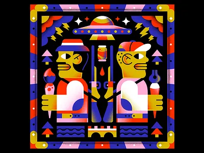 Stephen King - Two Talented Bastids alien artist book character cover flat hunt hunter illustration mistery ovni terror textures ufo vector