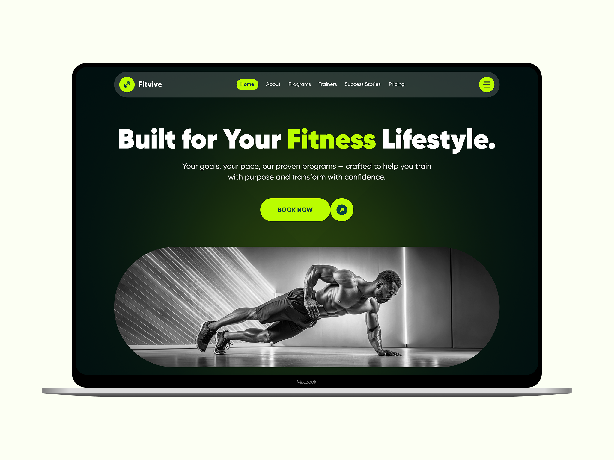 Fitvive – Fitness Landing Page figma web design fitness website gym landing page health wellness design landing page wrteamdesign