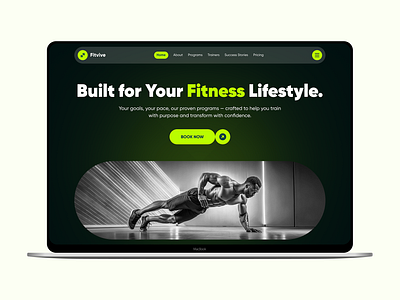 Fitvive – Fitness Landing Page figma web design fitness website gym landing page health wellness design landing page wrteamdesign