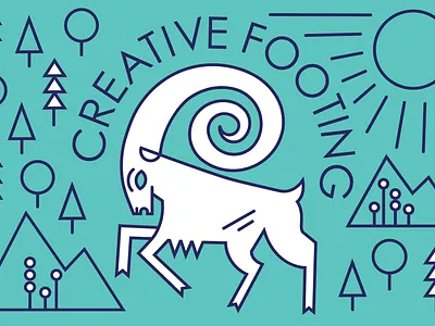 Creative Footing - Mountain Goat Illustration branding business cards freelance graphic designer graphic design illustration mountain goat newcastle north east