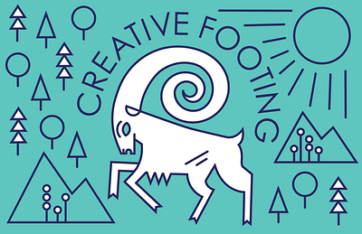 Creative Footing - Mountain Goat Illustration branding business cards freelance graphic designer graphic design illustration mountain goat newcastle north east