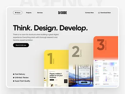 D/CODE - {Hero Section} agency clean design landing page ui ui design website