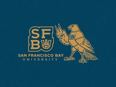 SFBU University bird character eagle hawk logo mascot sport