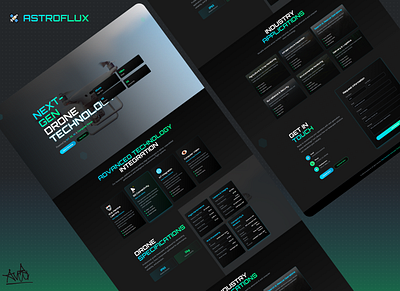 🚁 Astroflux - Premium Landing Page Design branding ui