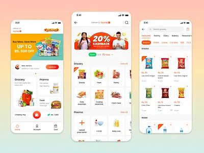 Smart Shopping, Ecommerce App Design app delivery design ecommerce food foodie fruits grocery interface ios marketplace mobile online food orders products shopping ui ux vegetables