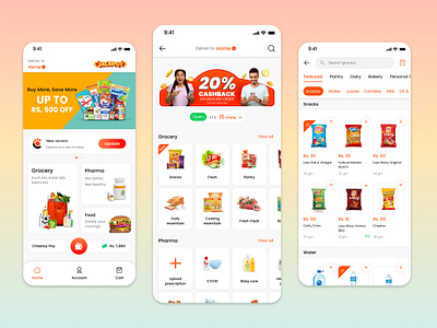 Smart Shopping, Ecommerce App Design app delivery design ecommerce food foodie fruits grocery interface ios marketplace mobile online food orders products shopping ui ux vegetables