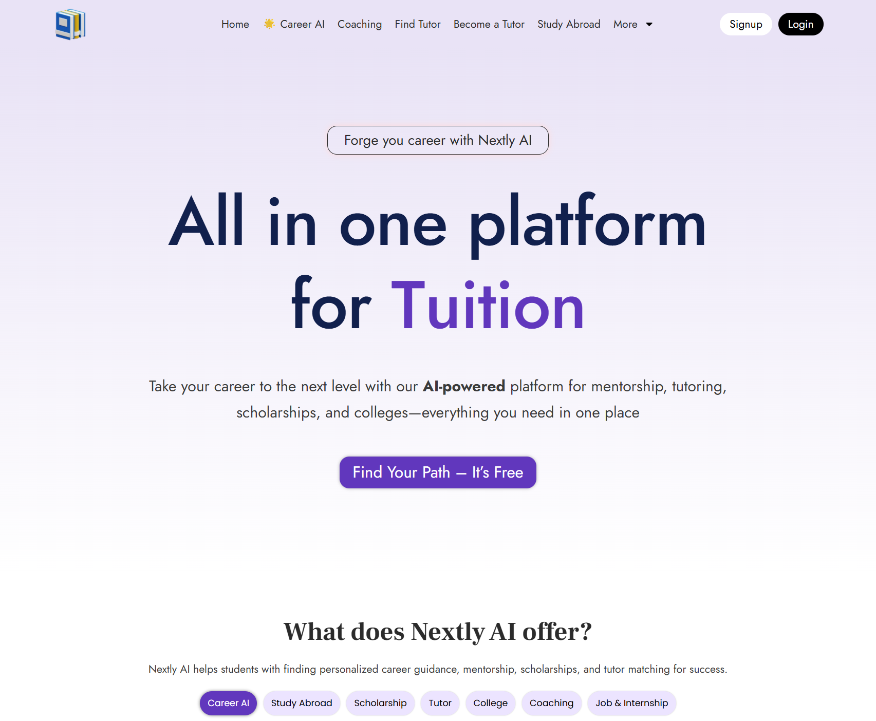 Nextly AI - AI Career Planner ui webapp development website website development