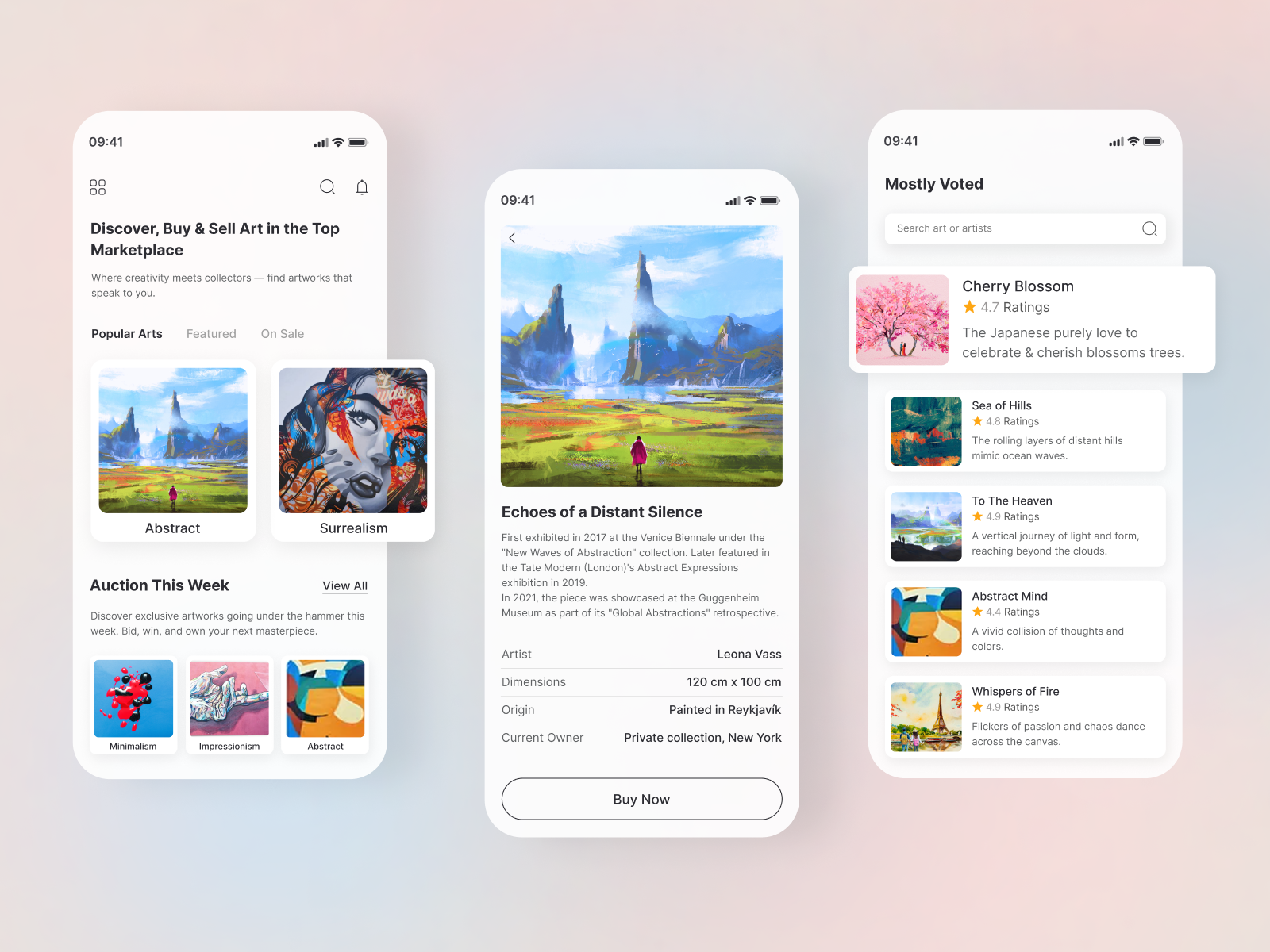 🎨 Art Marketplace App – Discover, Collect & Sell app apple application art artist artwork buy category design figma illustration ios marketplace mobile online platform popular sell uidesign uxui