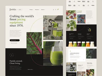 Goodnature bauhaus circles geometric graphic design juice nature web website