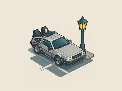 Delorean time machine ai design gpt illustration timemachine