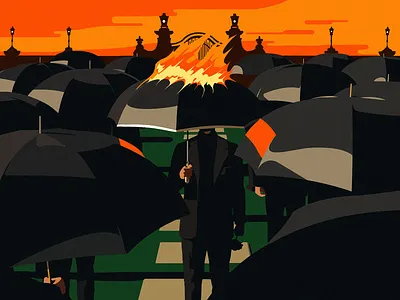 Thanatos burial cemetry ceremony church cremation dead death eulogy fire flame funeral graveyard illustration mausoleum sunset sunsets thanatos tomb umbrella vector